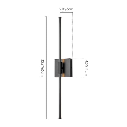 1-Light Black/ Gold/ Nickel Modern Long Linear Strip Wall Sconce Dimmable LED Bathroom Vanity Light