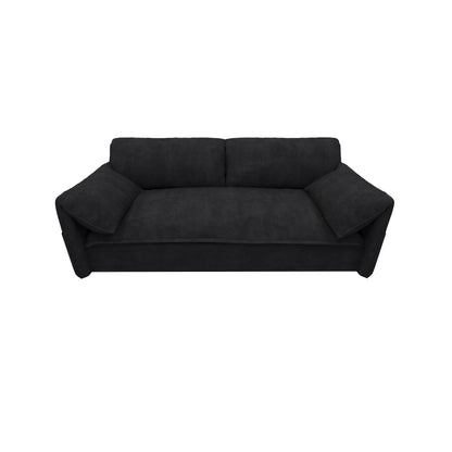 Black 63.8 3-in-1 Velvet Loveseat Pull Out Sofa Bed with Side Storage for Living Room