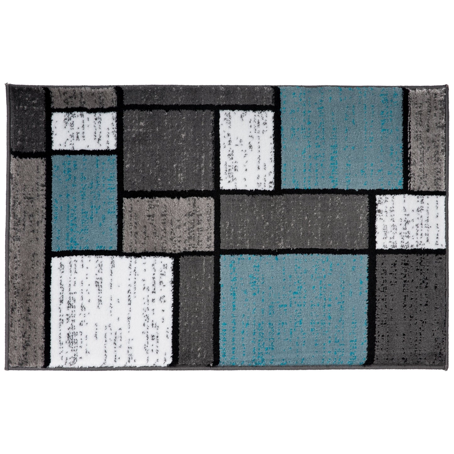 World Rug Gallery Contemporary Modern Boxed Color Block Area Rug