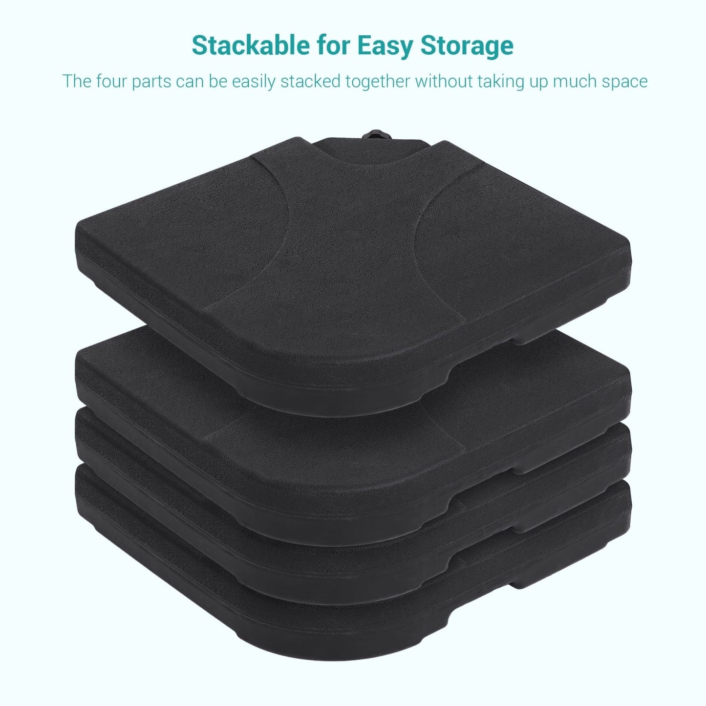 Bonosuki 4-Piece Cantilever Base Offset Patio Umbrella Stand, 176lb - 40.9 x 40.9