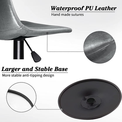 Bossin Adjustable Swivel Bar Stools with Backs – Counter Height