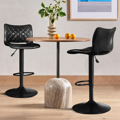 Bossin Adjustable Swivel Bar Stools with Backs – Counter Height