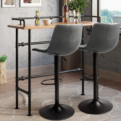 Bossin Adjustable Swivel Bar Stools with Backs – Counter Height