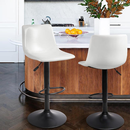 Bossin Adjustable Swivel Bar Stools with Backs – Counter Height