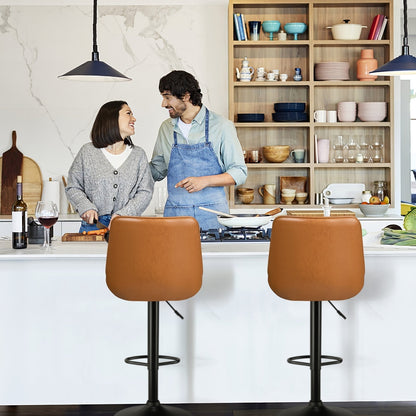 Bossin Adjustable Swivel Bar Stools with Backs – Counter Height