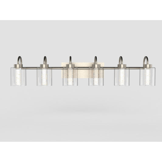 Brushed Nickel Vanity Lights with Crystal Bubble Glass