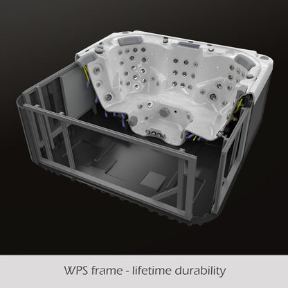 Buenospa Jersey 6 - Person 46 - Jet Hot Tub, Ice White, Gray with Ozone and LED Lights