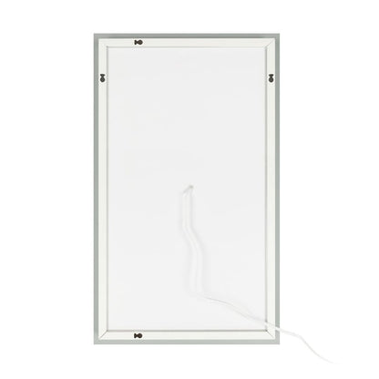 Built-in Light Strip Touch LED Bathroom Mirror Silver
