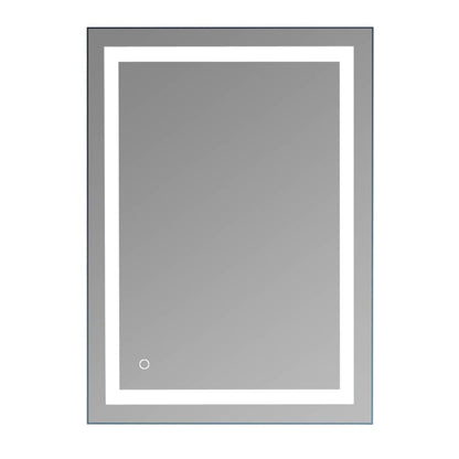 Built-in Light Strip Touch LED Bathroom Mirror Silver