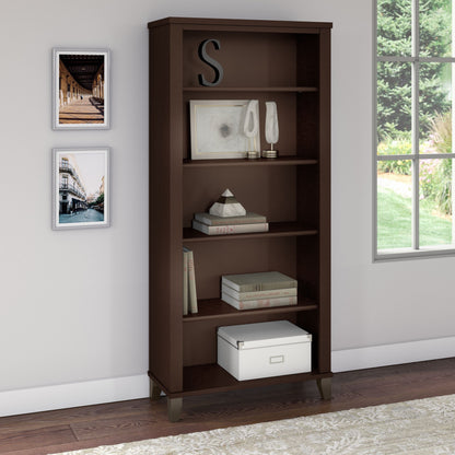 Bush Furniture Somerset Tall 5 Shelf Bookcase with Adjustable Shelves