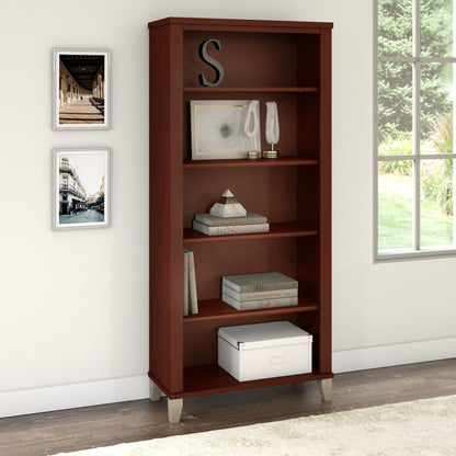 Bush Furniture Somerset Tall 5 Shelf Bookcase with Adjustable Shelves