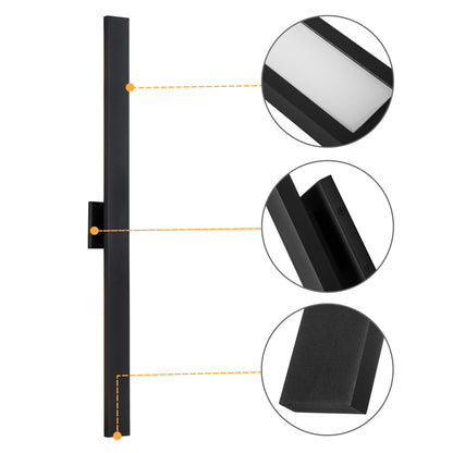 C Cattleya 2-Light Matte Black Aluminum LED Outdoor Wall Sconce