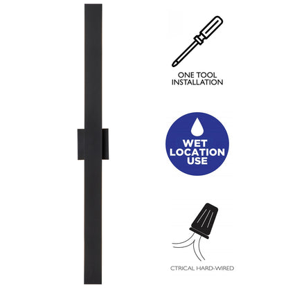 C Cattleya 2-Light Matte Black Aluminum LED Outdoor Wall Sconce