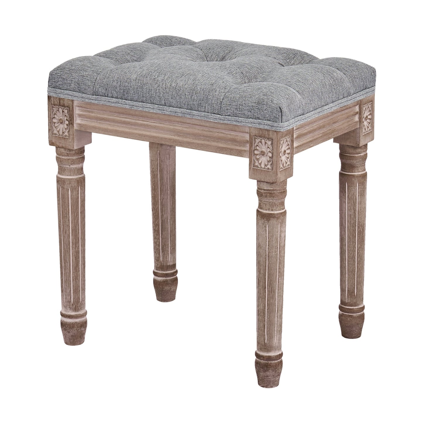 CO-Z French Vintage Upholstered Foot Stool and Vanity Stool