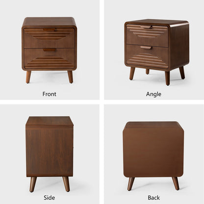 COSIEST Modern Brown Nightstand with Drawers