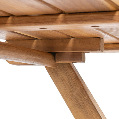 Cadiz Modern Coastal 3-Piece Acacia Wood Outdoor Folding Bistro Set, by JONATHAN Y