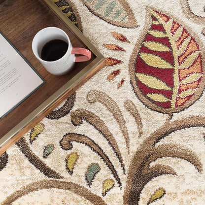 Caprice Mid-Century Modern Floral Indoor Area Rug