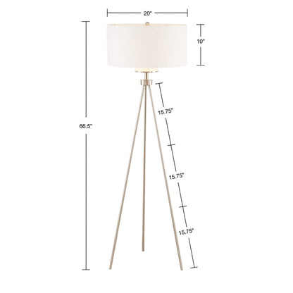INK+IVY Pacific Metal Tripod Floor Lamp with Glass Shade