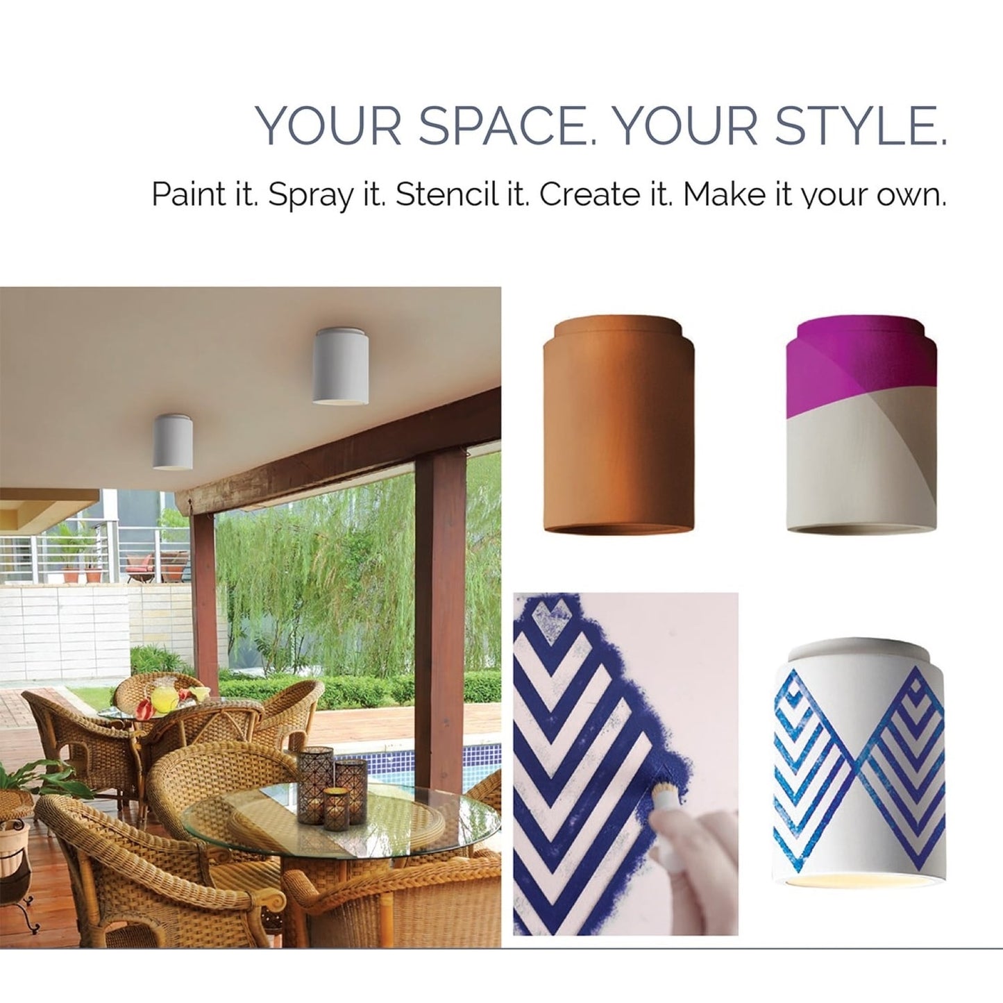 Ceramic Hourglass Flush-Mount