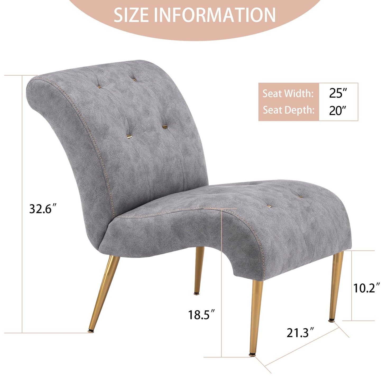 Chaise Lounge Couch Upholstered Accent Chair for Bedroom Living Room Chairs