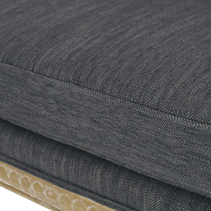 Charcoal Wood Loveseat Sofa with Rubber Wood Frame