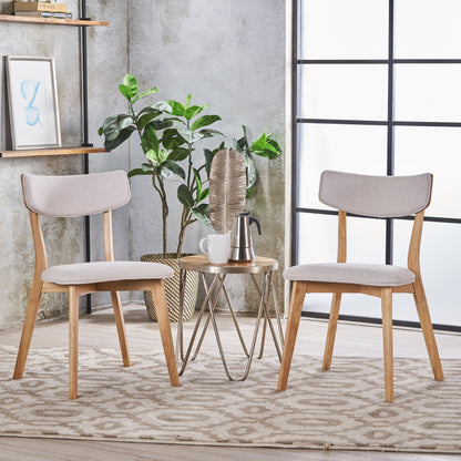 Chazz Mid-Century Modern Upholstered Rubberwood Dining Chairs (Set of 2/4) by Christopher Knight Home