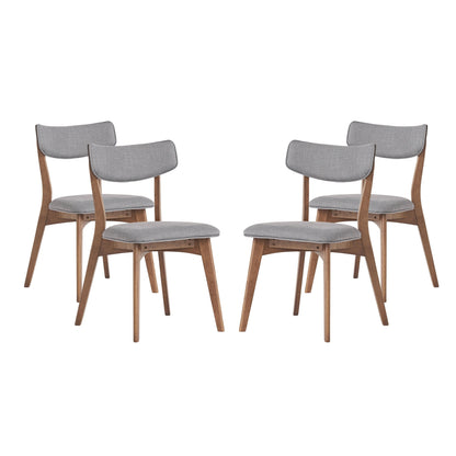 Chazz Mid-Century Modern Upholstered Rubberwood Dining Chairs (Set of 2/4) by Christopher Knight Home