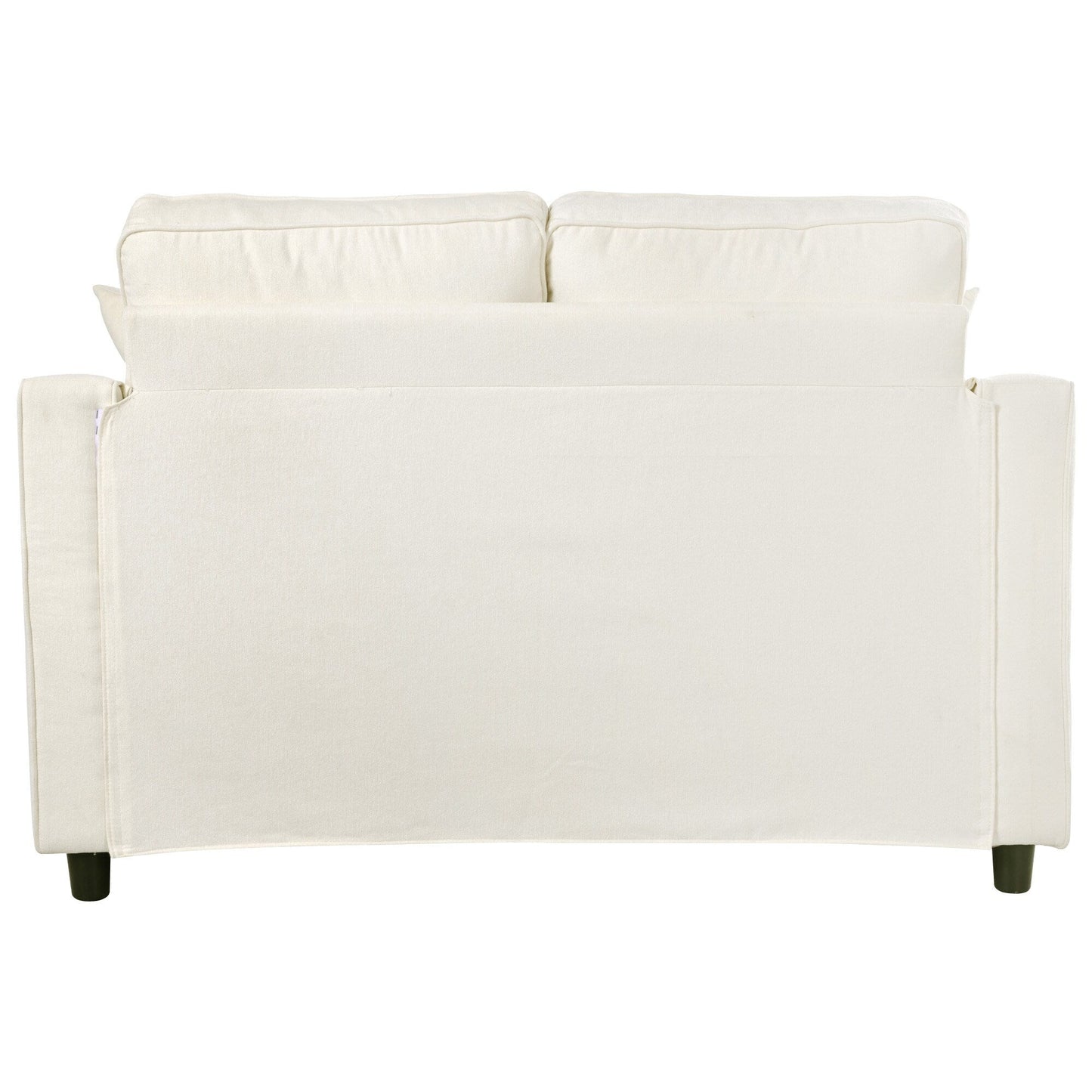Chenille Chaise Lounge Sofa Bed, Upholstered Sofa Couch with Tufted Backrest and 2 Detachable Pillows for Living Room