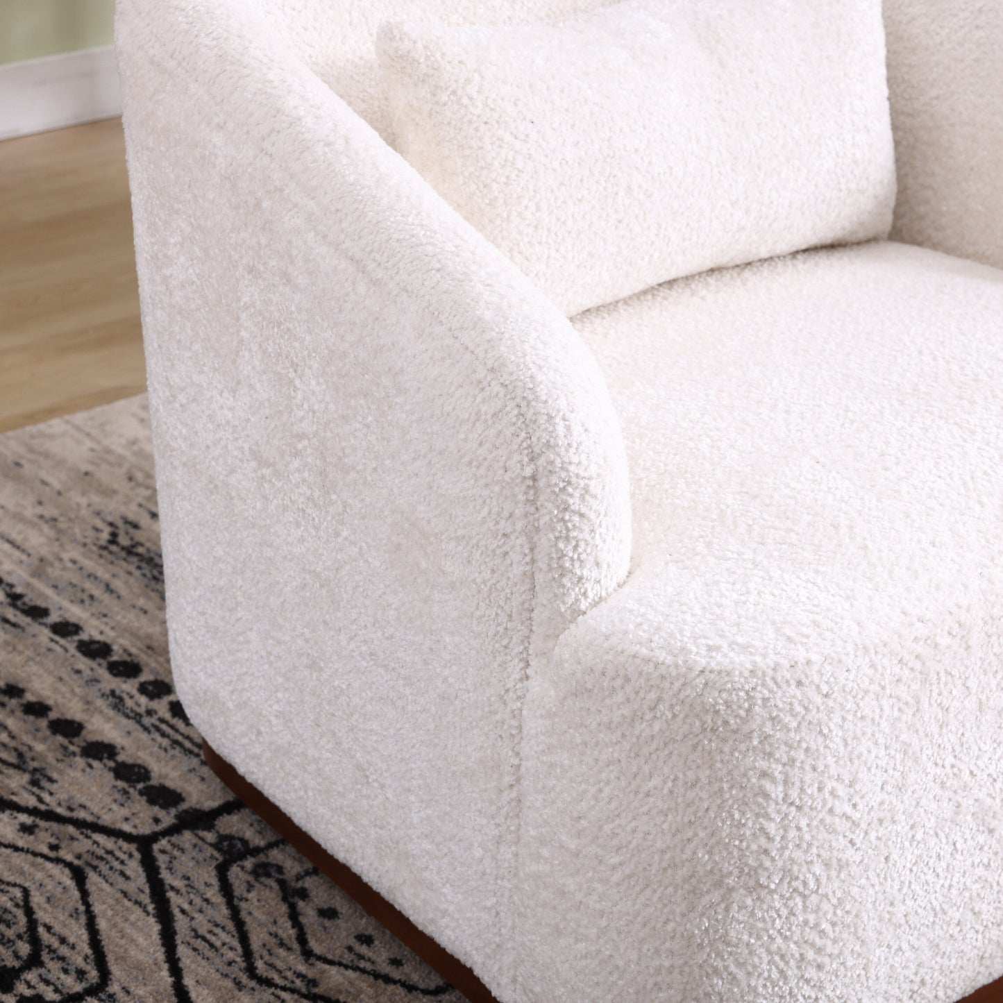 Chenille Swivel Barrel Chair, 360-Degree Comfy Accent Sofa for Living Room, Bedroom, and Study with Removable Cushion