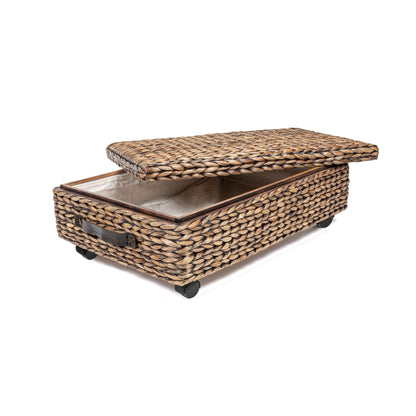 happimess Hyacinth/Wood Underbed Storage Bin with Wheels & Handles