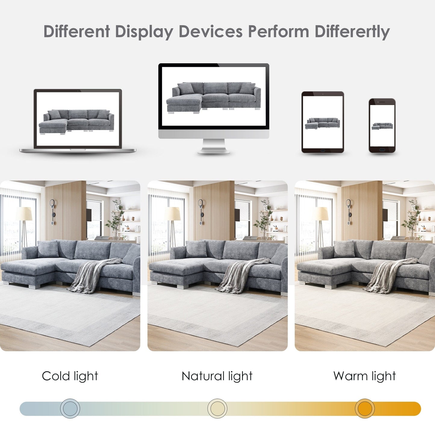 Cloud Sectional Sofa,L-Shaped Luxury Couch Set With 2 Free Pillows,4-Seat Chenille Indoor Furniture With Oversized Chaise