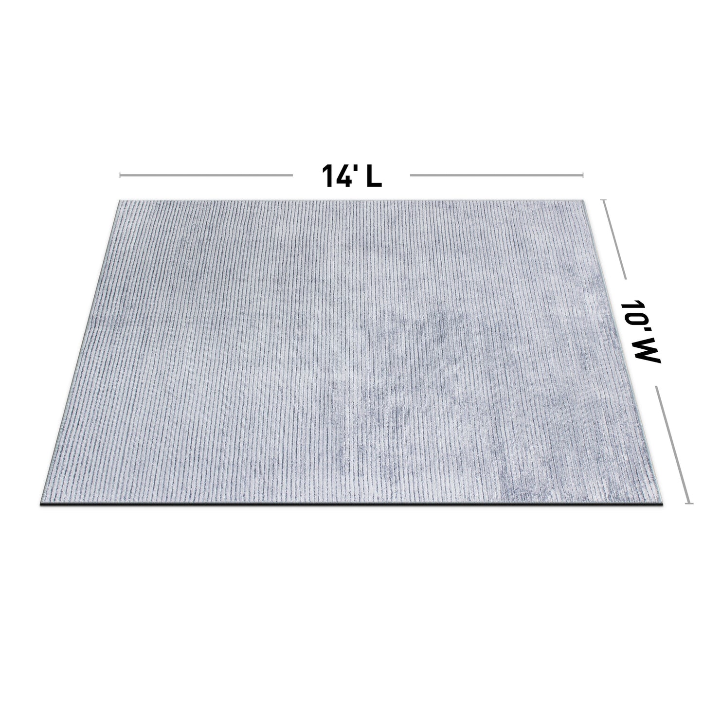 Contemporary Distressed Stripe Machine Washable Area Rug