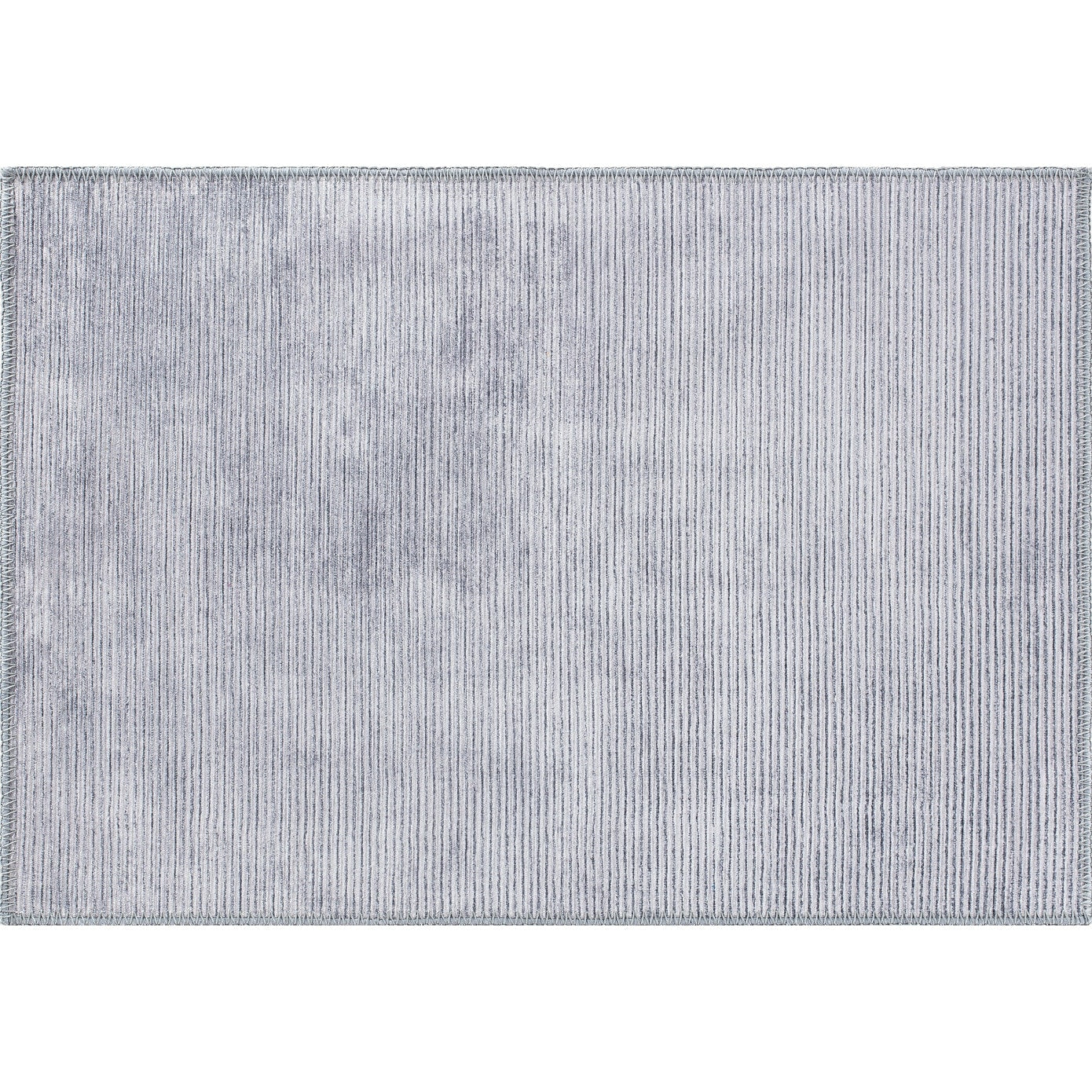 Contemporary Distressed Stripe Machine Washable Area Rug