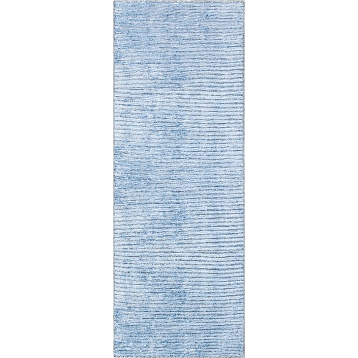 Contemporary Distressed Stripe Machine Washable Area Rug