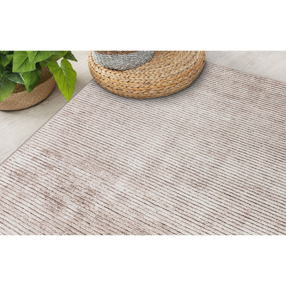 Contemporary Distressed Stripe Machine Washable Area Rug