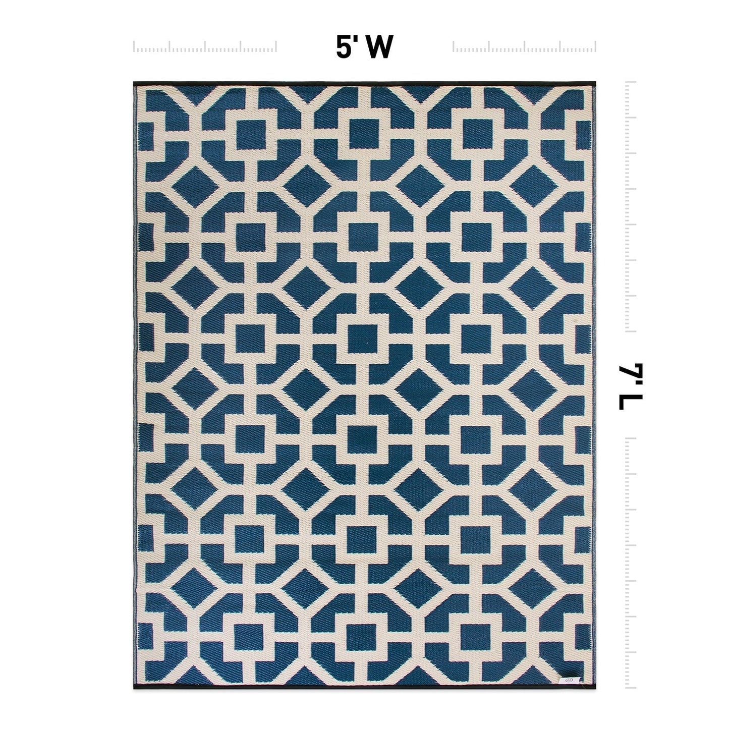 Contemporary Geometric Reversible Plastic Outdoor Rugs