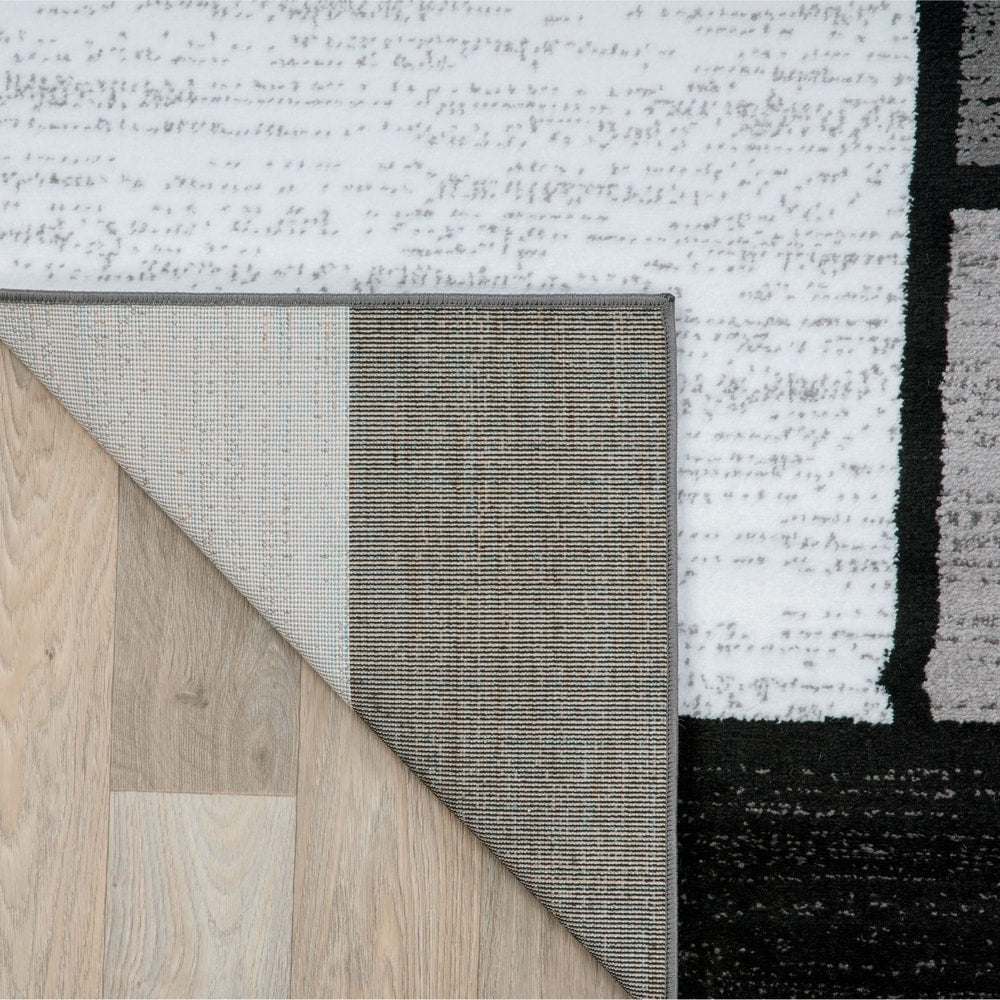 World Rug Gallery Contemporary Modern Boxed Color Block Area Rug