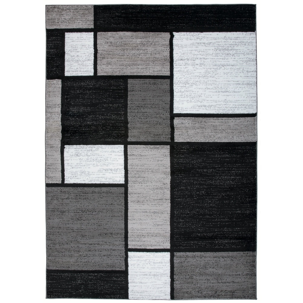 World Rug Gallery Contemporary Modern Boxed Color Block Area Rug