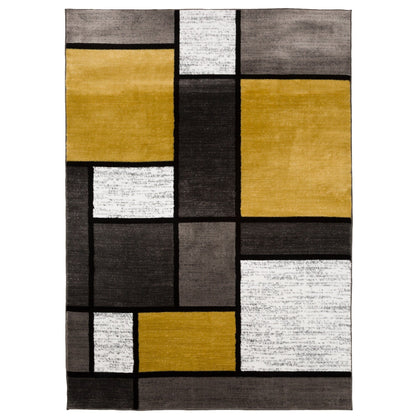 World Rug Gallery Contemporary Modern Boxed Color Block Area Rug
