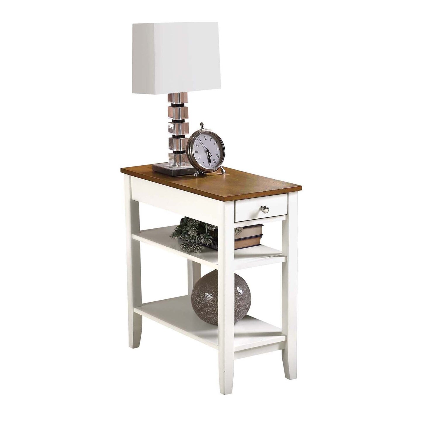 Convenience Concepts American Heritage 1 Drawer Chairside End Table with Shelves