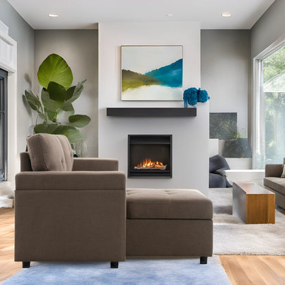 Convertible Reversible Sectional Sofa with Pull-Out Sleeper Bed, Hidden Storage Chaise, and Durable Legs