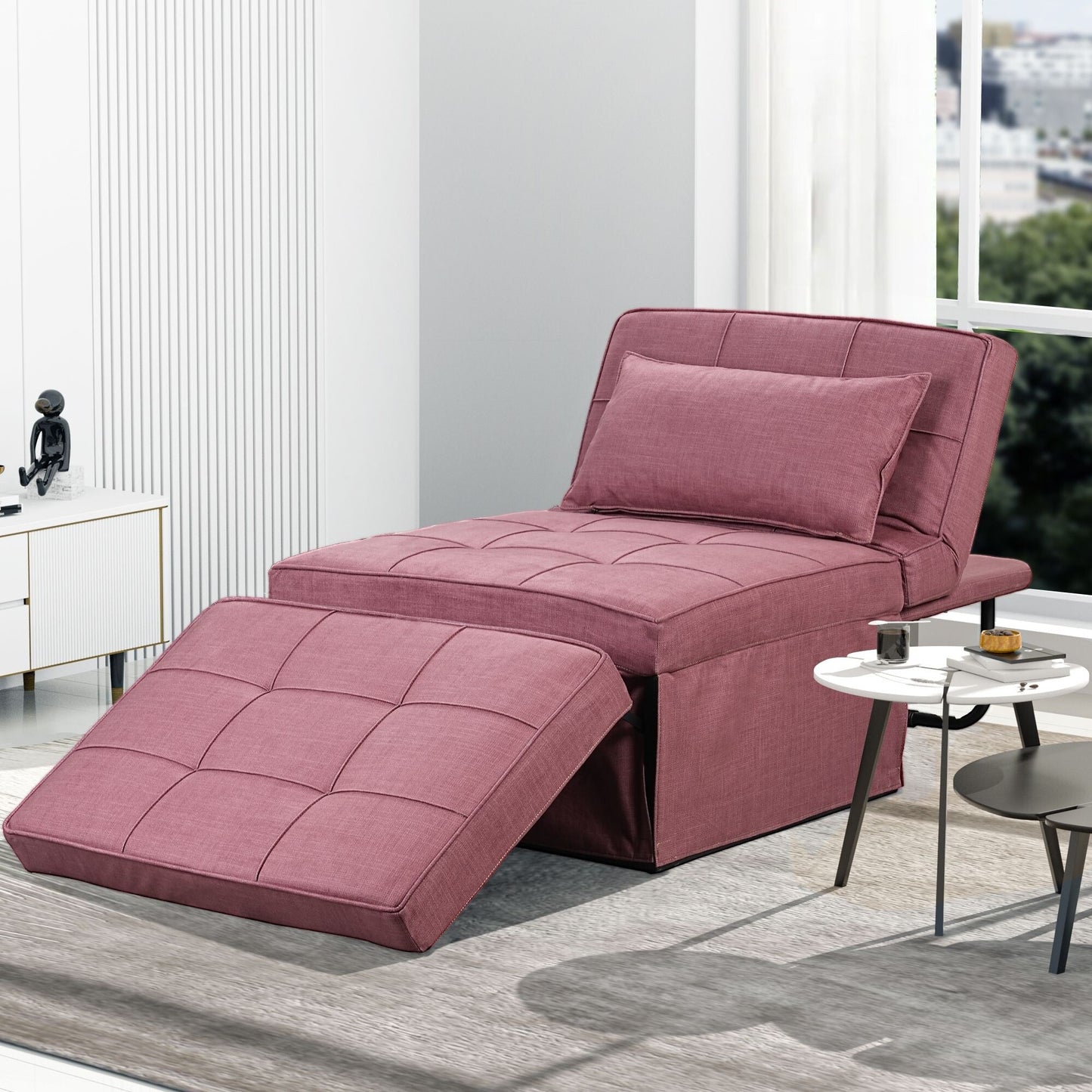 Convertible Sofa Bed Sleeper Sofa Chair Couch Folding Ottoman Recliner Chairs for Living Room