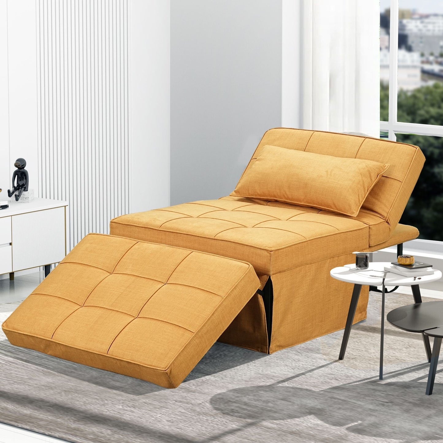 Convertible Sofa Bed Sleeper Sofa Chair Couch Folding Ottoman Recliner Chairs for Living Room