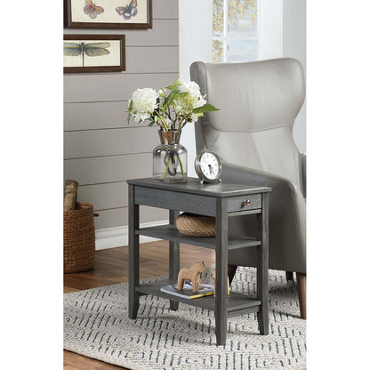 Convenience Concepts American Heritage 1 Drawer Chairside End Table with Shelves