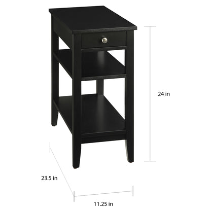 Convenience Concepts American Heritage 1 Drawer Chairside End Table with Shelves