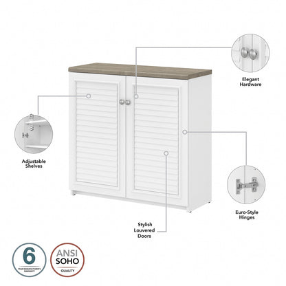 Fairview Storage Cabinet with Doors and Shelves by Bush Furniture - 31.73L x 12.76W x 30.71H