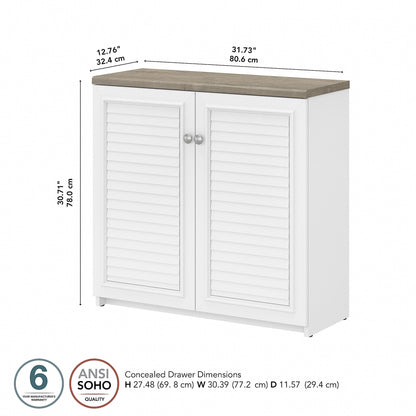 Fairview Storage Cabinet with Doors and Shelves by Bush Furniture - 31.73L x 12.76W x 30.71H
