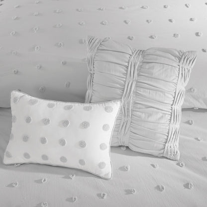 Intelligent Design Maize Cotton Jacquard Duvet Cover Set with Euro Shams and Throw Pillows