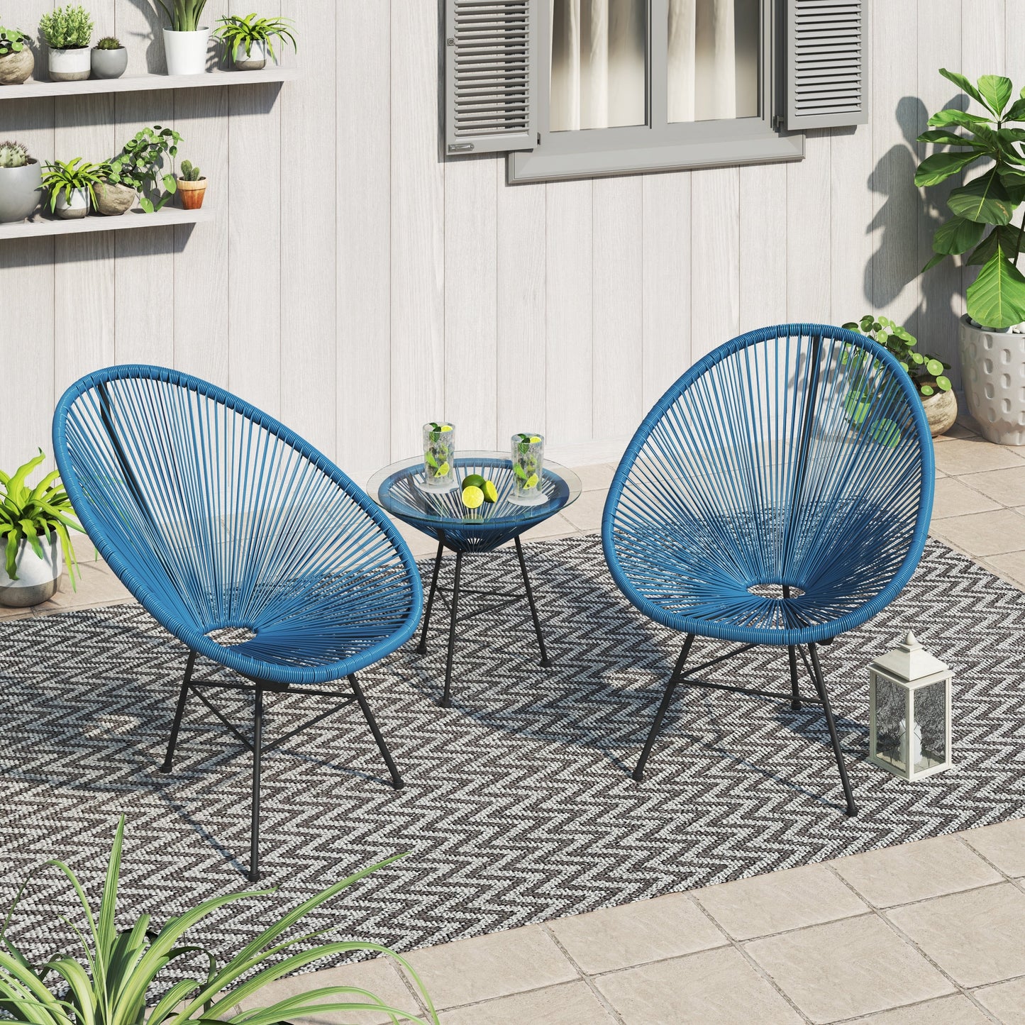 Corvus Sarcelles 3-Piece Modern Wicker Acapulco Bistro Set