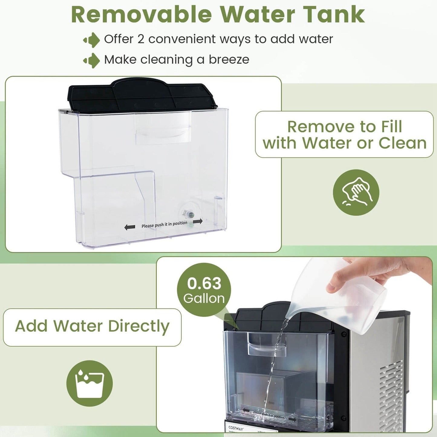 Costway 56 lbs/24 H Pepple Chewable Countertop Ice Maker with - See Details